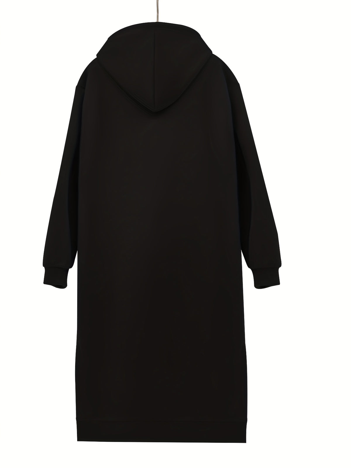 Women's Pullover Hoodie Dress for Autumn and Winter - Black