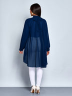 Elegant Sexy Commuter Easy Autumn And Winter Women'S Shirt Teacher Clothing Outing Top Elegant Long Design Top Bottoms Women'S Autumn Clothing Women'S Winter Clothing Halloween Clothing Christmas New Year New Year Women'S Clothing - Royal Blue