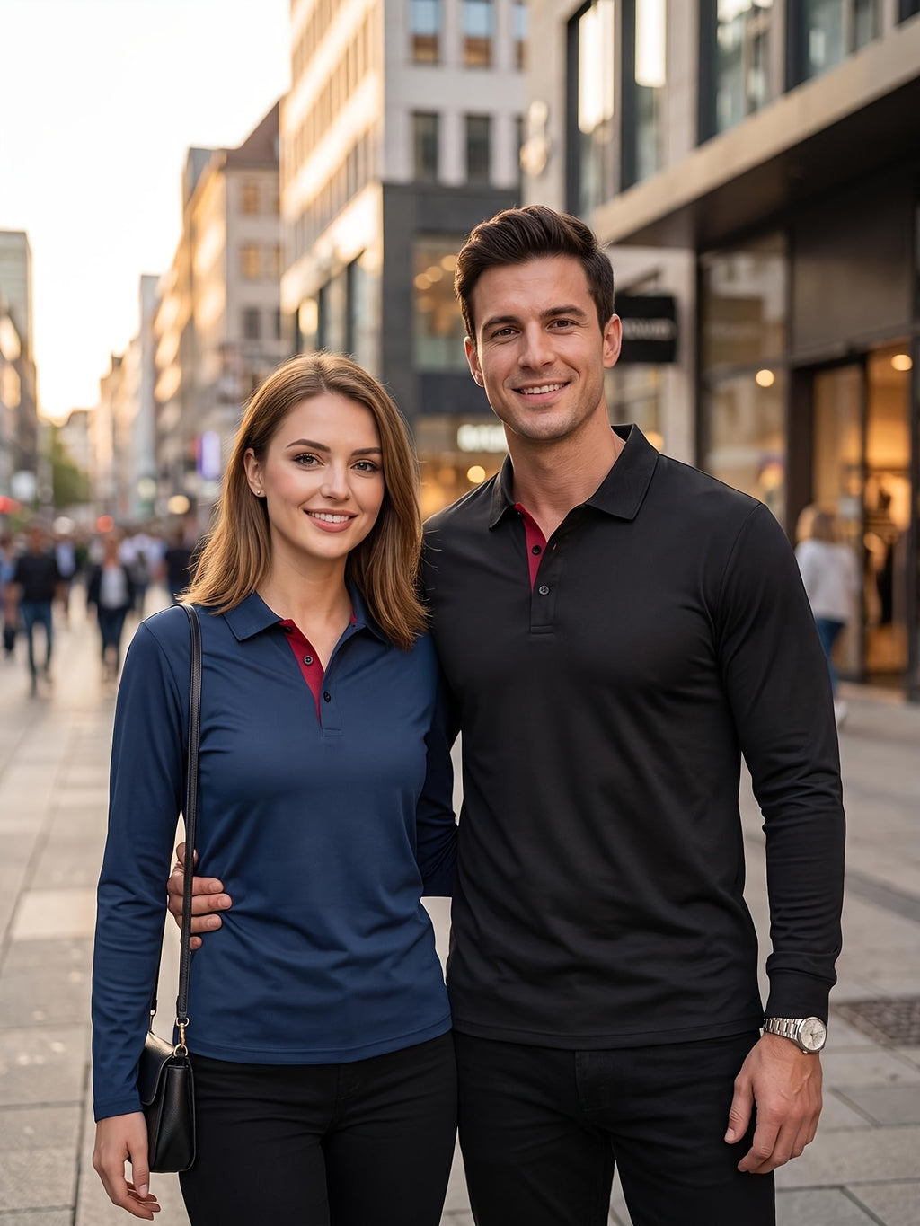 5pcs Men'S Long Sleeve Polo Shirts, 150GSM Lightweight Quick-Dry Breathable Golf Shirts, Contrast Placket Collar T-Shirt Men, Work Shirts, High-Quality Golf Clothing for Outdoor Training, Travel, Business Casual, Spring And Fall - Black + Navy Blue + Gray + White + Wine Red