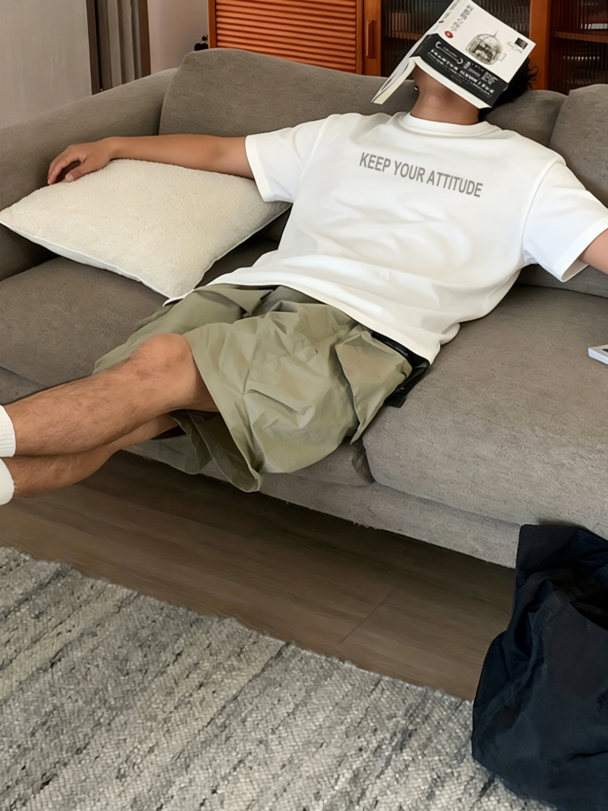 Summer Stylish Niche Printed T-Shirt, Heavyweight High Street English Letter Short Sleeve for Men, Fashionable Loose Fit Daily Short Top - White