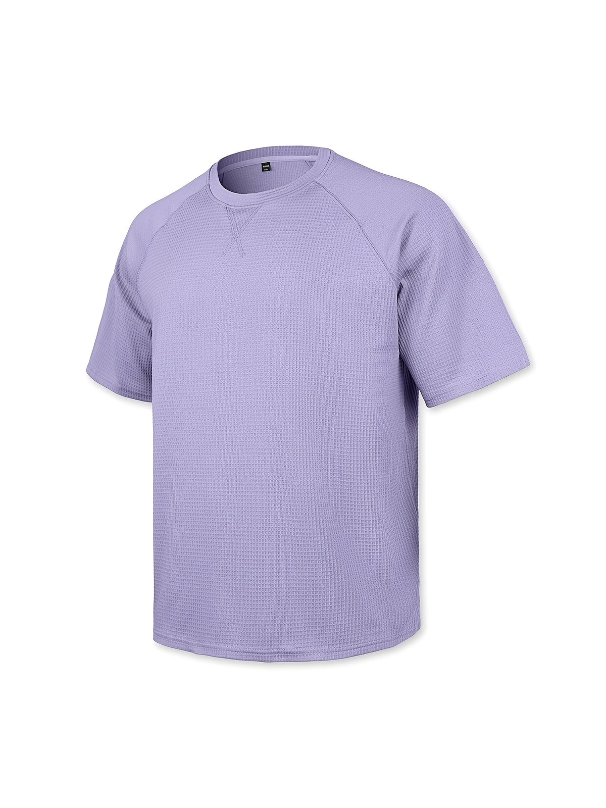 Men'S 2 pc Waffle Knit T Shirts Short Sleeve Crew Neck, Breathable Textured Fabric Casual Tops, Lightweight Soft Comfortable Fit, Ideal for Daily Wear, Travel, Street Fashion And Warm Weather Style - Violet+Teal