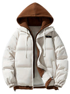 Winter Thickened Hooded Coat - Apricot