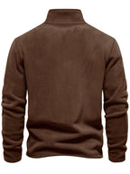 Men's Five-pc Versatile Sweatshirt, Half-Zip Stand Collar Daily Casual Top - Mint Green + Navy Blue + Deep Red + Red Brown + Gray