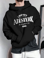 Spring/Autumn Men'S Casual Hooded Sweatshirt Youth Handsome Hoodie - Black