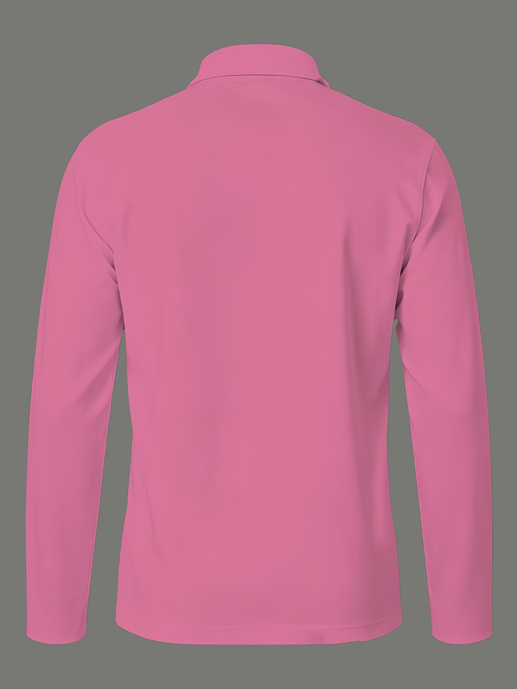 3pcs Solid Color Long Sleeve Lapel Polo Shirts for Young and Middle-Aged Men, Eyelet Lightweight Breathable Commuting Workwear Loose Fit Long Sleeve Base Layers - Gray Black Pink