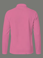 3pcs Solid Color Long Sleeve Lapel Polo Shirts for Young and Middle-Aged Men, Eyelet Lightweight Breathable Commuting Workwear Loose Fit Long Sleeve Base Layers - Gray Black Pink