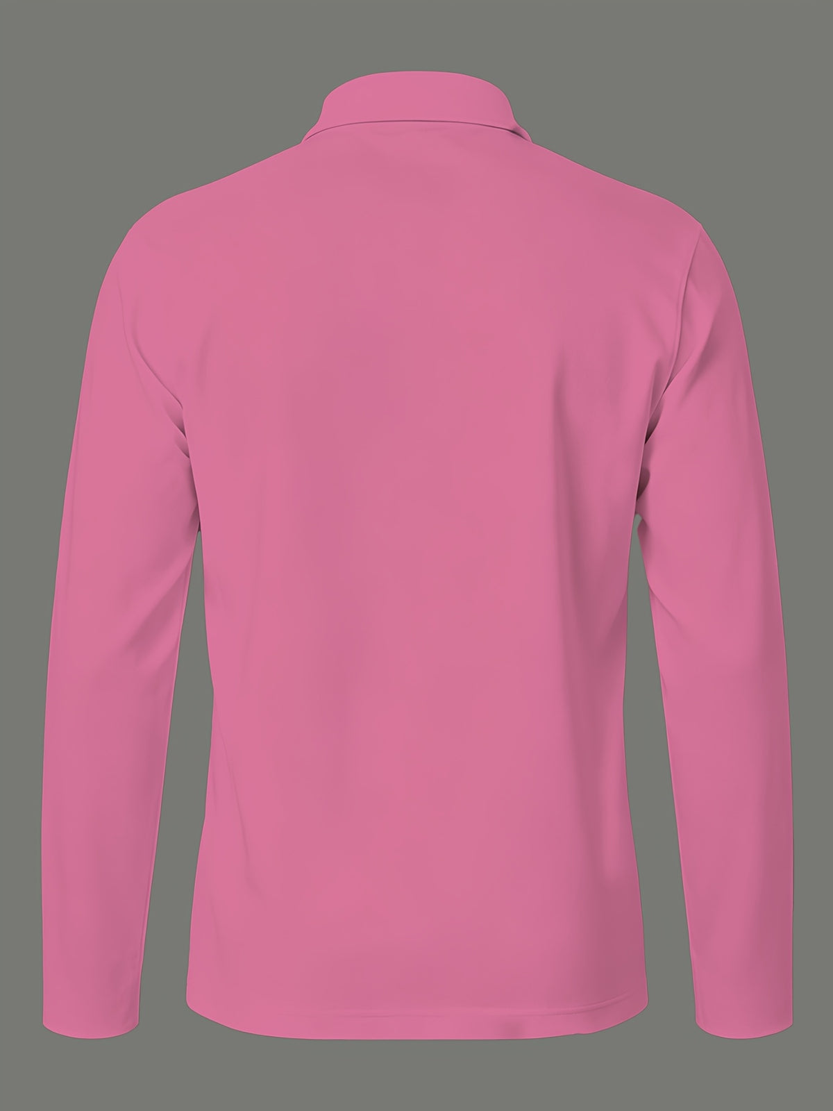 3pcs Solid Color Long Sleeve Lapel Polo Shirts for Young and Middle-Aged Men, Eyelet Lightweight Breathable Commuting Workwear Loose Fit Long Sleeve Base Layers - Gray Black Pink
