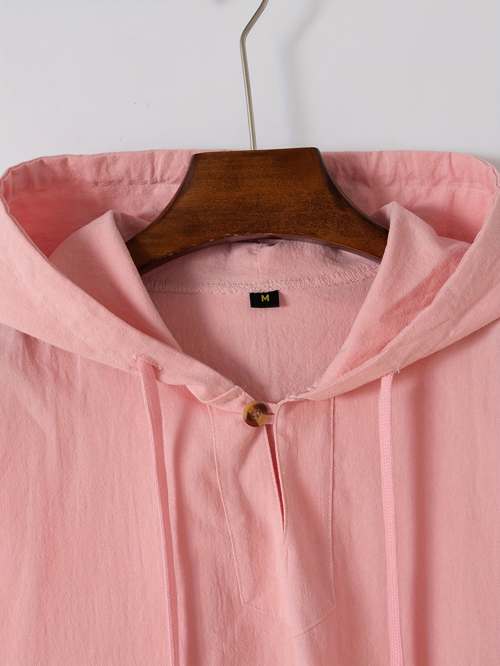 Men'S Solid Color Sleeveless Fashion Sports Hooded Top - Pink Color