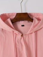 Men'S Solid Color Sleeveless Fashion Sports Hooded Top - Pink Color