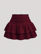 BK012107 White Skirt Lace - Burgundy