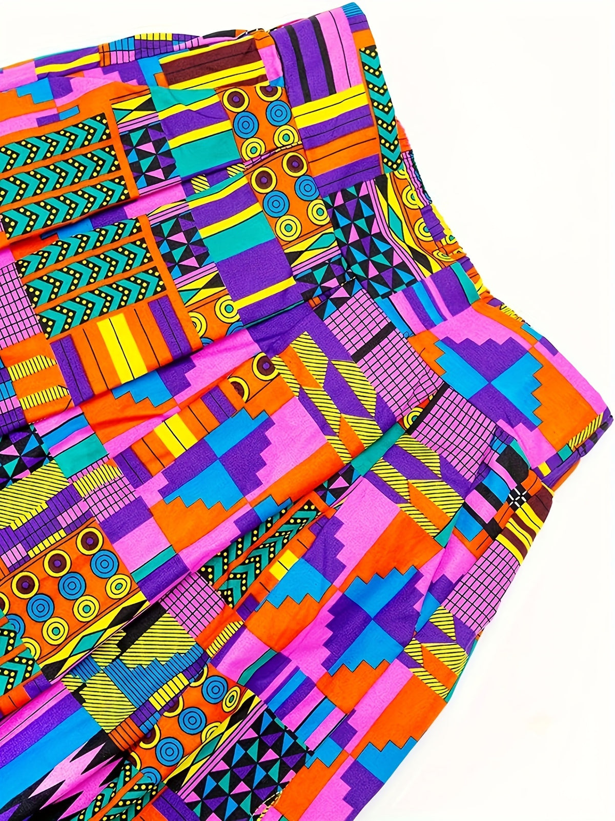 African Print Skirts Kente Wax Skirt Ankara Style Clothing - Purple