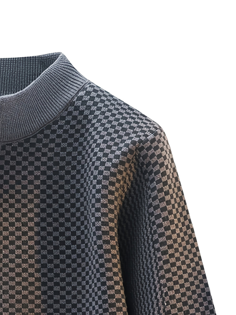 New Autumn And Winter Men'S Stand-Up Collar Knitted Cardigan with Lazy Style, Solid Color Sweater Jacket, Casual And Fashionable Outerwear - Grey