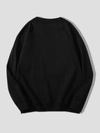 Jingma Easy Fashion Men'S Round Neck Sweatshirt, Easy Fashion Print Sweatshirt, Casual Long Sleeve Fleece Pullover Sweatshirt (Unisex) - Black