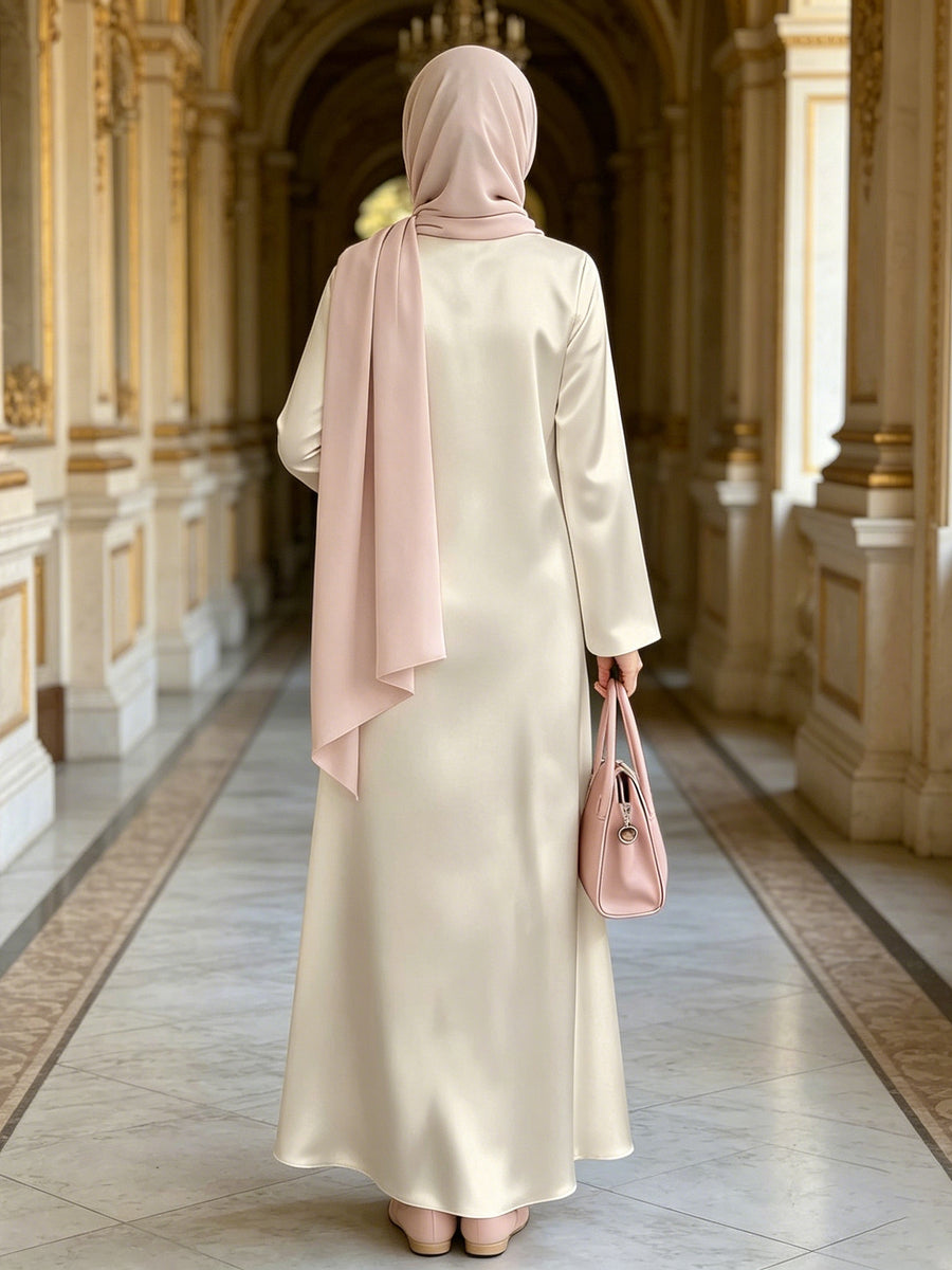 Hot Muslim Women'S Wear Arrives Women'S Dress Classic Loose Fit Middle Eastern Traditional Robe Wealthy Muslim Long Skirt Long Abaya Restoring The Essence of Middle Eastern Traditional Robe, an Elegant Long Dress Suitable for Prayer, Commuting - Multicolor A