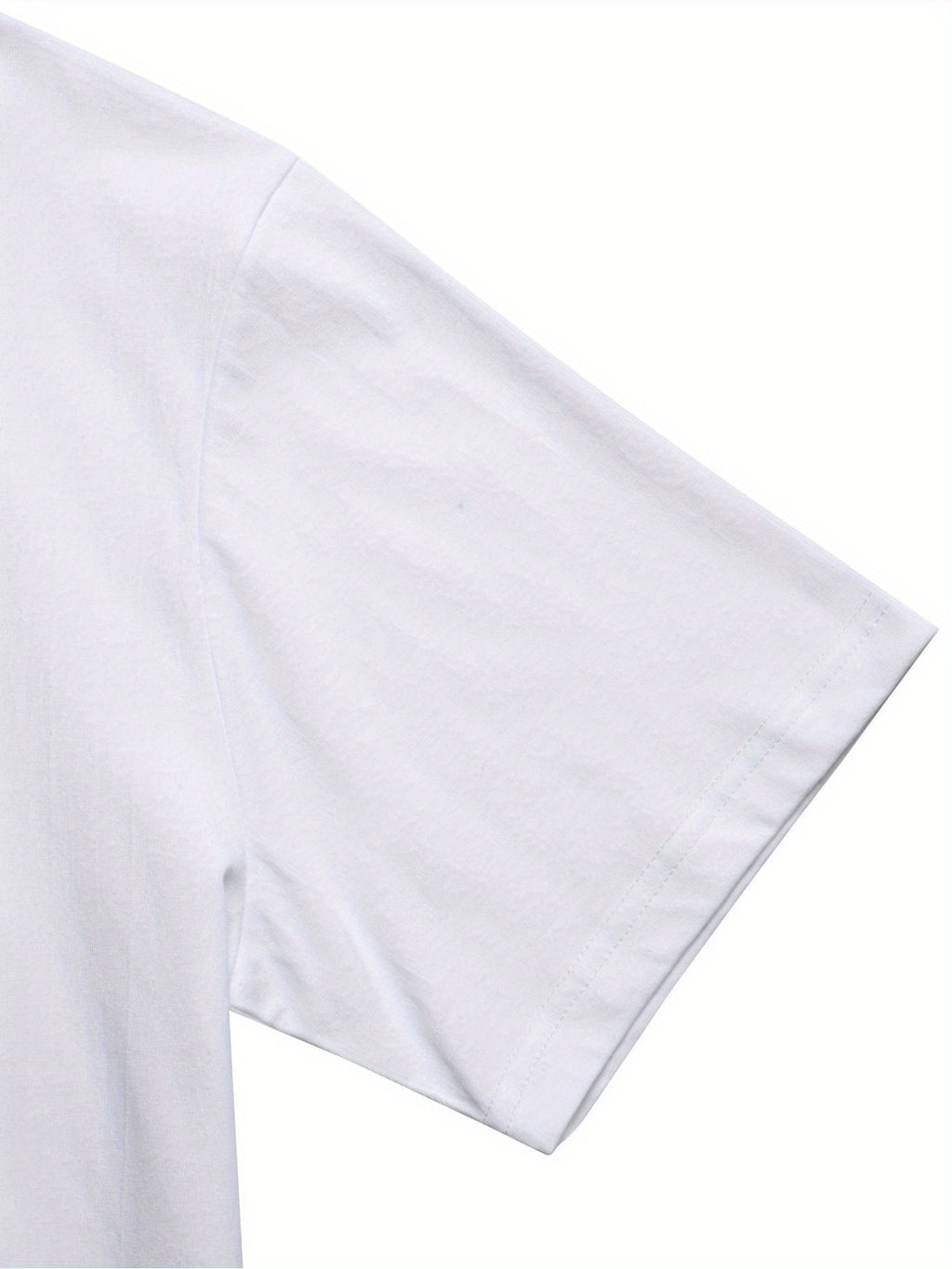 1%[Double-Sided Print]100% Men'S T-Shirt, Casual Versatile Base Layer, Comfortable Sports Top - White