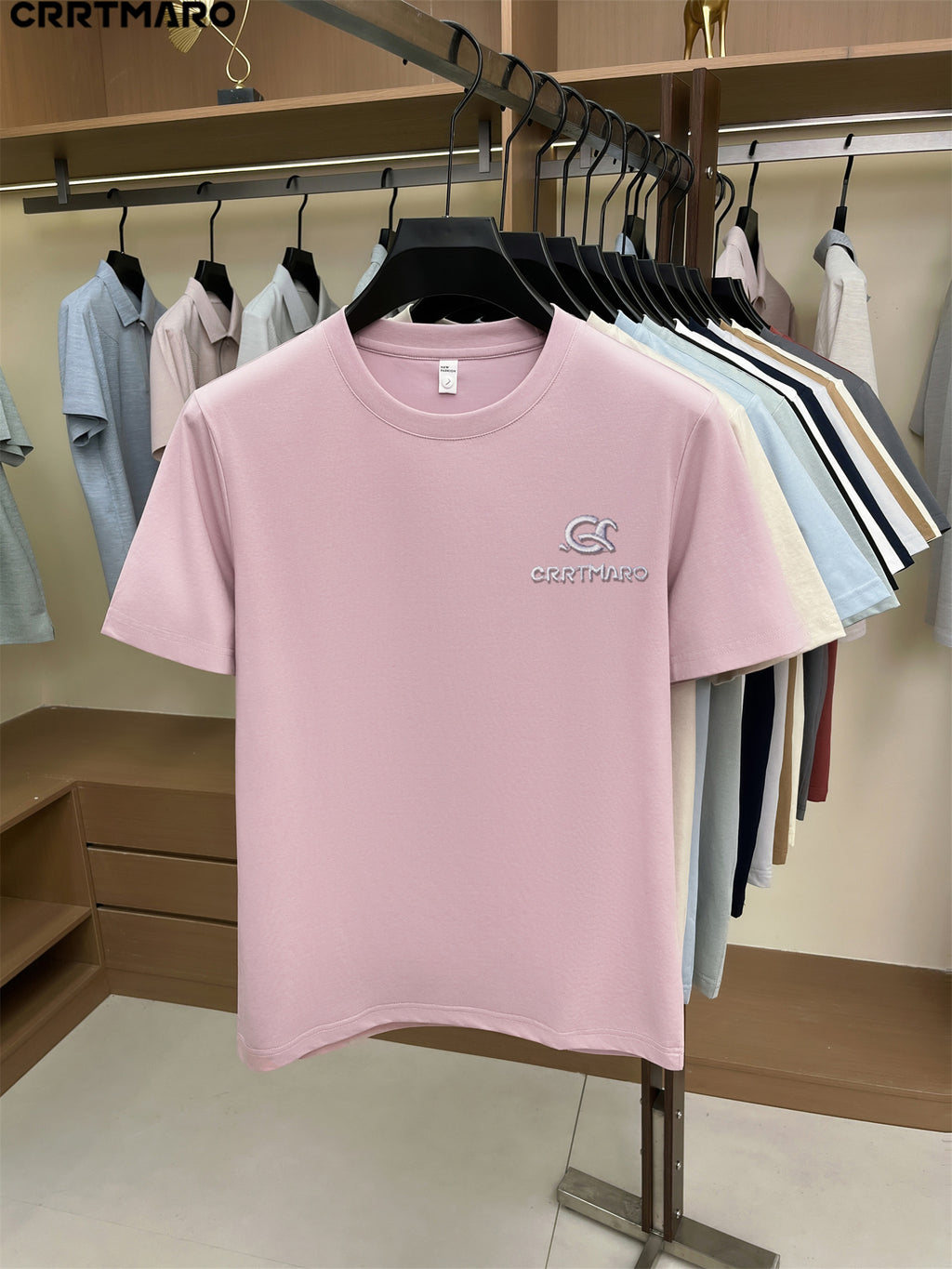 Kartmar CRRTMARO Summer New Round Neck Quick-Dry Short Sleeve T-Shirt Men'S Youth Loose Casual Short Sleeve Top Men'S Clothing SP - Tender Pink