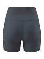 Summer Fashion Women's High-Waist 3-Inch Shorts with Pockets, Moisture-Wicking Summer Style - Anti-See-Through, Tummy Control, Non-Slip Waistband - Dark Gray