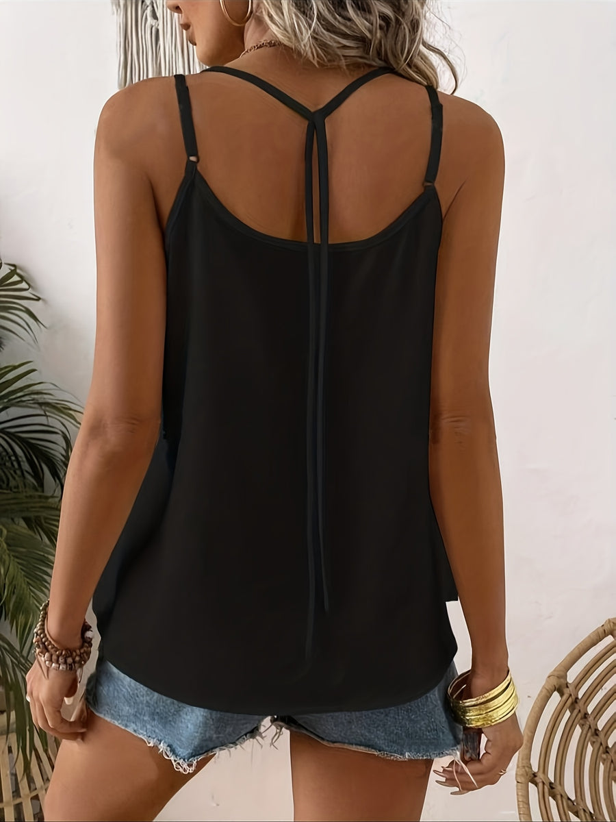 8292 Back Strap Camisole Top - Black