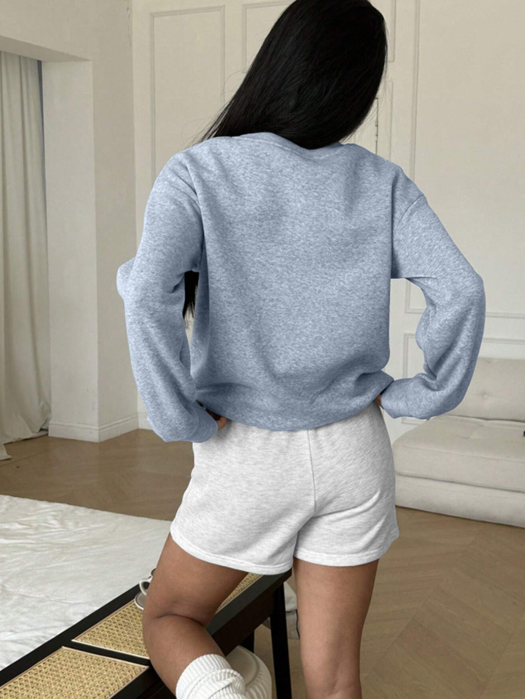 2025 Autumn And Winter Women'S Fashionable Casual Loose Round-Neck Printed Sweatshirt, Featuring a Design with The Arsenal 1886 Letter Pattern, Easy And Versatile Style, Made of 100% Fabric, Machine Washable - Light Grey