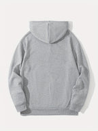 Men's -Lined Hooded Sweatshirt, Casual Versatile Fashion Streetwear Pullover Hoodie - Grey