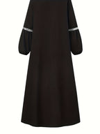 Middle Eastern Long Sequin Patchwork Dress Gown - Black