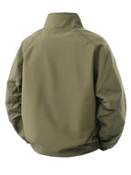 A Spring-Autumn Men'S Multi-Pocket Striped Sports Coat, a High-Quality School-Style Dress Shirt with a Campus Feel, a Comfortable Casual Windproof Jacket for Daily Use, a Stylish Bold Stripe Design for Street Fashion, And an Affordable Jacket - Military Green