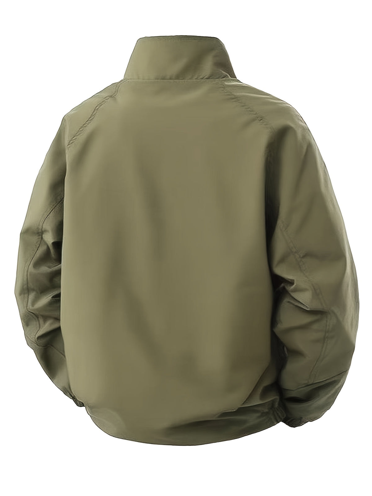 A Spring-Autumn Men'S Multi-Pocket Striped Sports Coat, a High-Quality School-Style Dress Shirt with a Campus Feel, a Comfortable Casual Windproof Jacket for Daily Use, a Stylish Bold Stripe Design for Street Fashion, And an Affordable Jacket - Military Green