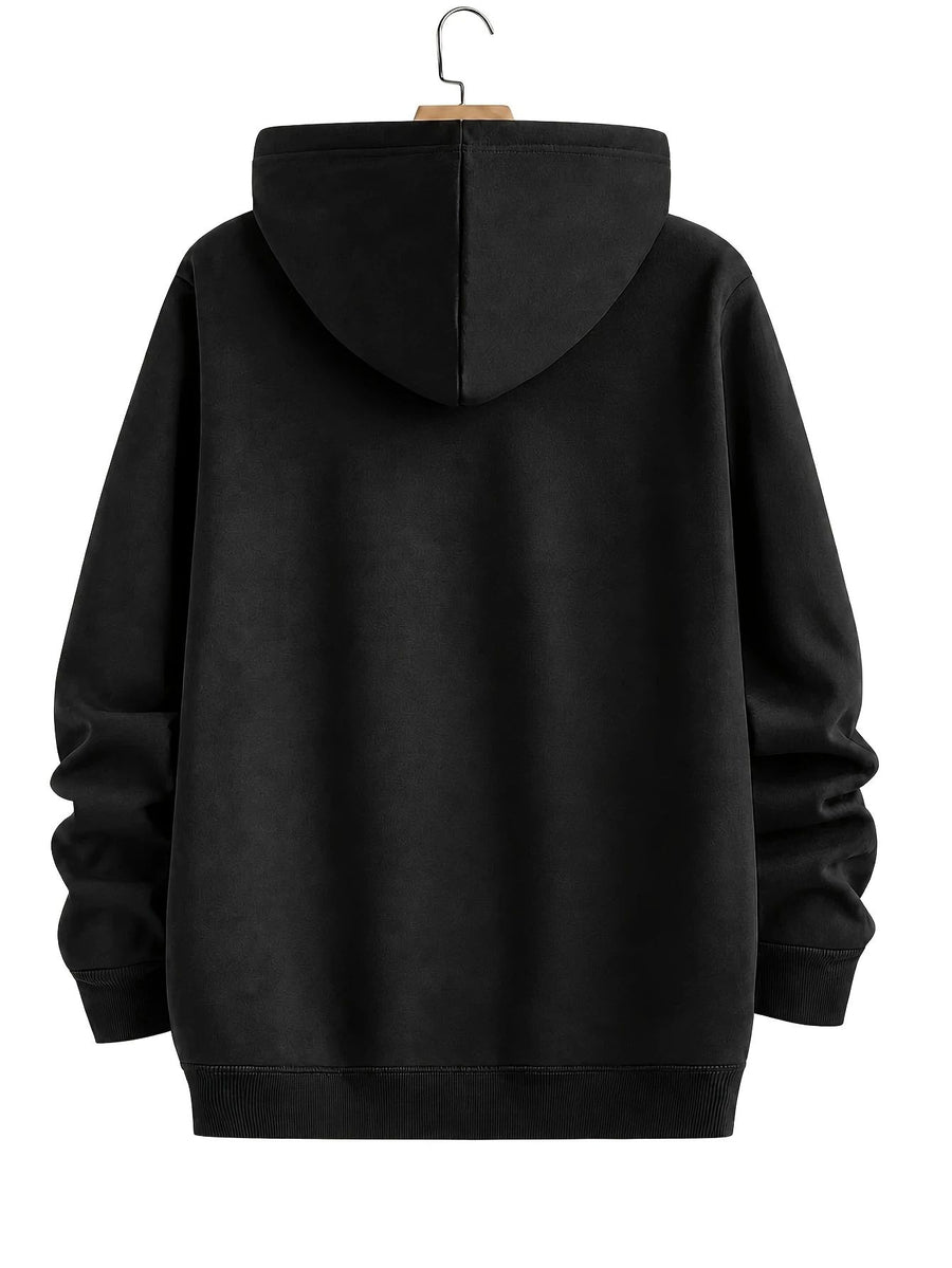 Men's Hoodie, Music Festival, Colorful Dripping Headphones Graphic, Pullover Sweatshirt, Streetwear Style, Casual Daily Wear Fall Winter, Front Print Design with Kangaroo Pocket And Drawstring Hood - Black