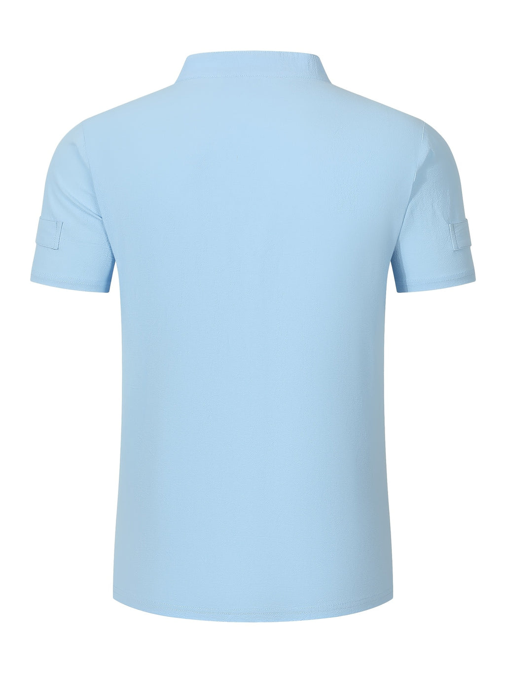 Men's Solid Color V-Neck Short Sleeve T-Shirt, Summer Casual Breathable Solid Color Top, Simple Fashionable Trendy Men's Clothing - Sky Blue