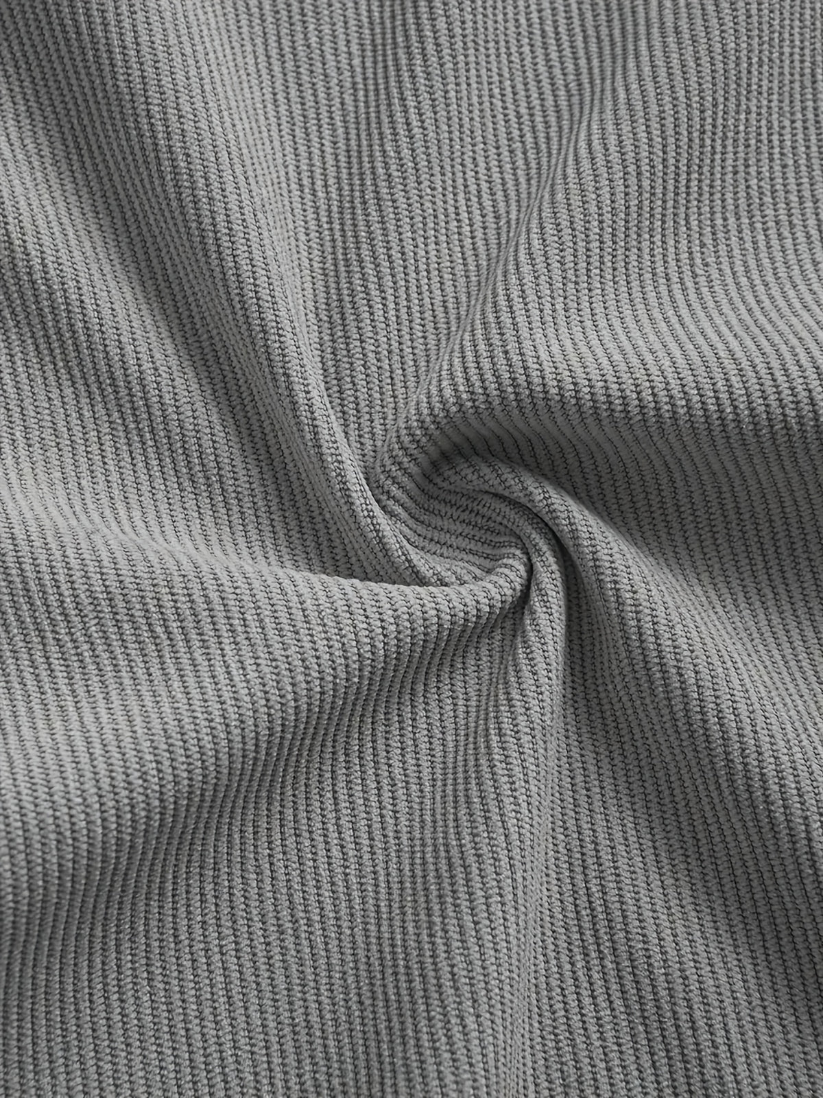 Men's Corduroy Shirt, New Spring/autumn/winter Men's Shirt Jacket, Lapel Collar with Solid Color Snap Button Design, Suitable for Casual Style - Grey