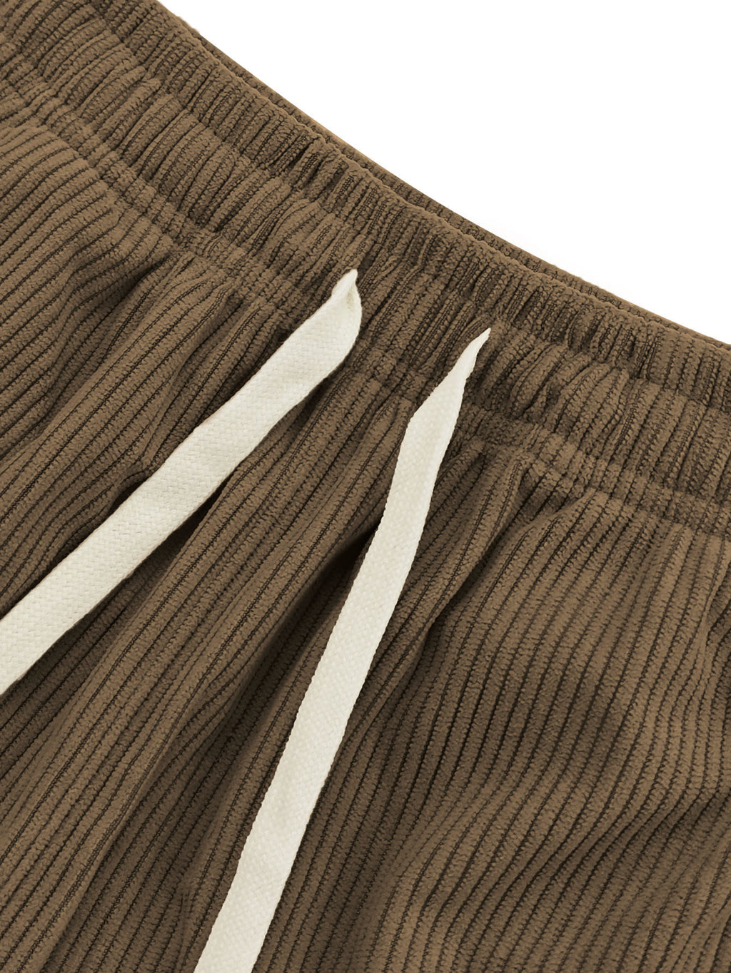 Trendy Fashion Corduroy Straight-Leg Women'S Pants, Elastic Waist with Adjustable Drawstring, Lightweight And Breathable, Suitable for Casual Wear, Outdoor, Outings, Office, Dates, Lunchtime Leisure - Dark Brown