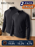2pcs New Spring Autumn Winter Men'S Knit Cardigan, Ideal Gift for Father And Husband, Solid Color Zipper Design Sweater, Elegant Versatile Knit Cardigan Coat, Suitable for Daily Casual Business Sports Outdoor Camping Fishing Wear - Dark Gray