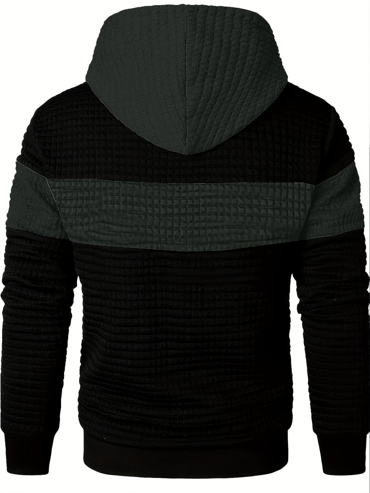 Color-Block Fashion Hoodie Sweatshirt Casual Versatile Men'S Pullover - Slate Grey