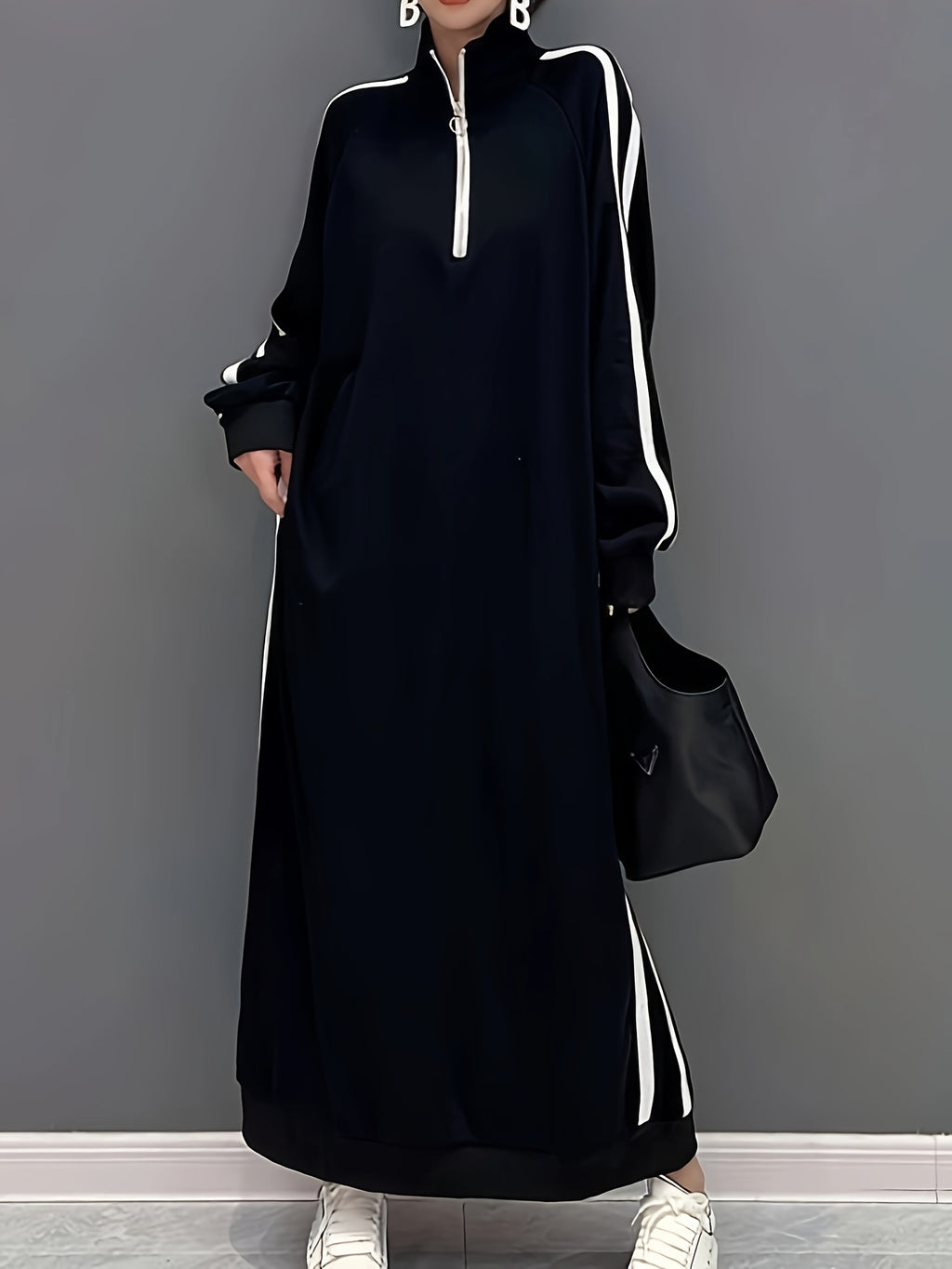Spring Summer Casual Comfortable Women'S Dress Loose Long Skirt - Black