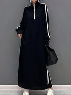 Spring Summer Casual Comfortable Women'S Dress Loose Long Skirt - Black