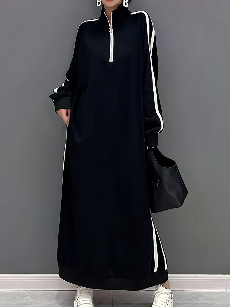 Spring Summer Casual Comfortable Women'S Dress Loose Long Skirt - Black