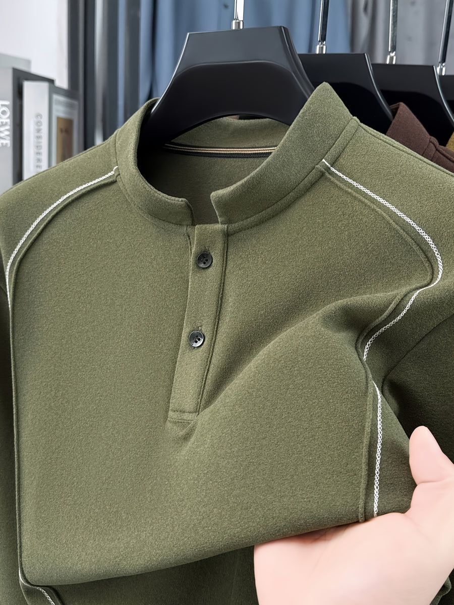 Father's Day Gift for Men 2026 Spring New Arrival Three-Layer Sweatshirt, Heavy-Duty Stitching with Double-Sided Cationic, Essential Business Commute Wear - Pine Green