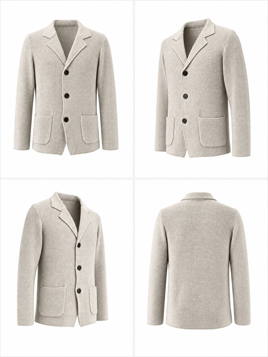 10 Colors Available High-End Style Autumn Winter New British Light Luxury Vintage Cardigan Old Money Style Knit Cardigan Sweater Commuter Autumn Winter Green Fruit Collar Warm Jacket - Khaki