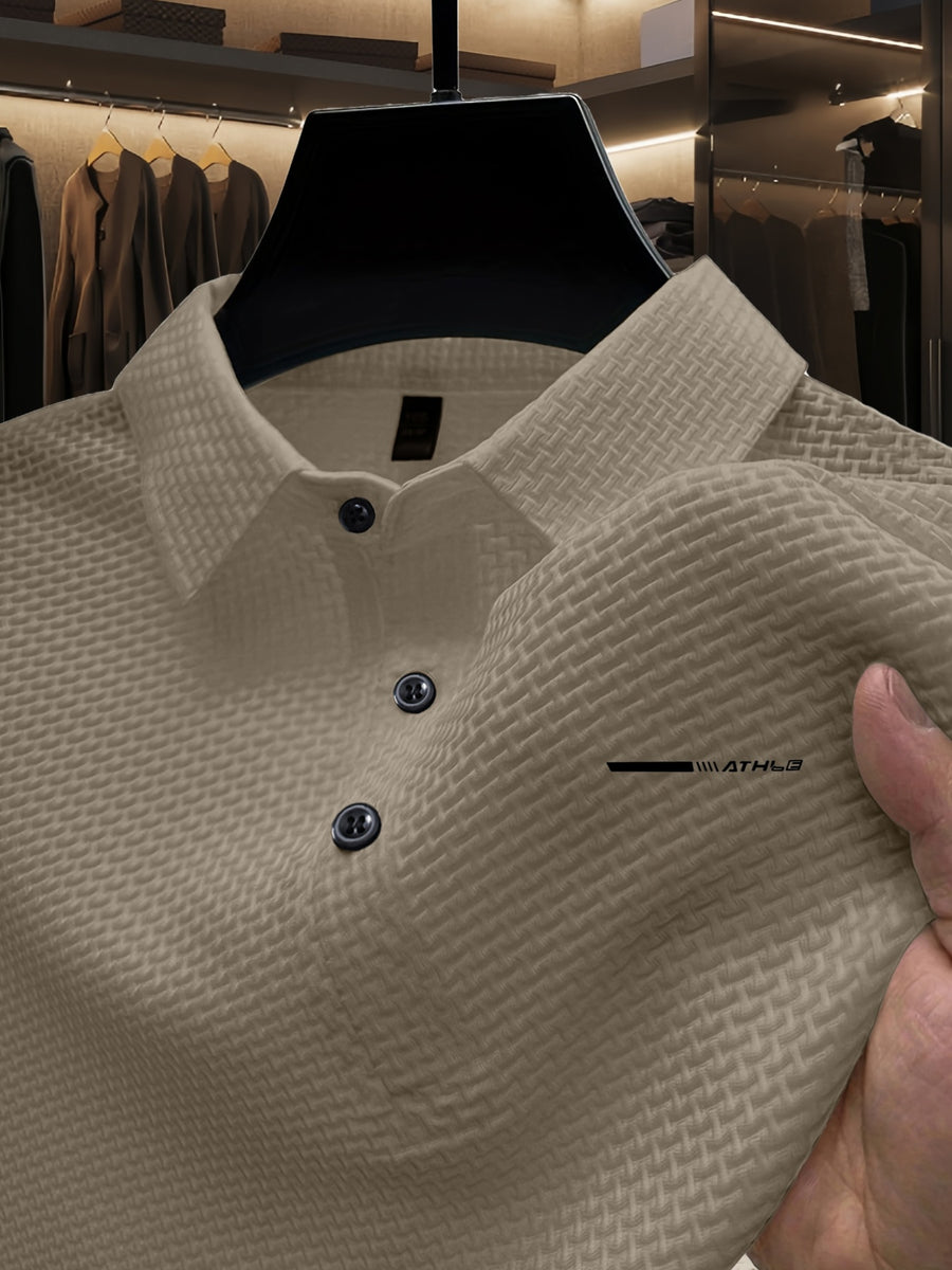 Summer Shirt, Breathable Daily Wear Quick- Fabric Business Casual Short Sleeve with Collar and Button Details, Comfortable and Breathable Micro-Texture Shirt for Casual Attire - Khaki 1