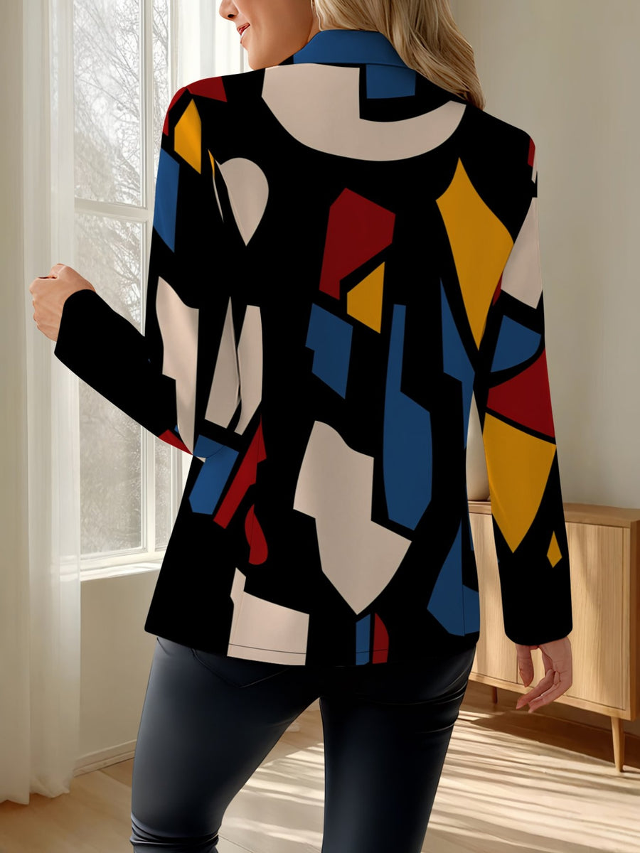 This Elegant Women's Blazer, Designed Specifically for the Spring and Autumn Seasons, Is the Ideal Choice for Comfortable Casual Attire. Both Creative and Highly Fashionable, It Allows You to Craft a Truly Unique and Elegant Look. - Mixed colors