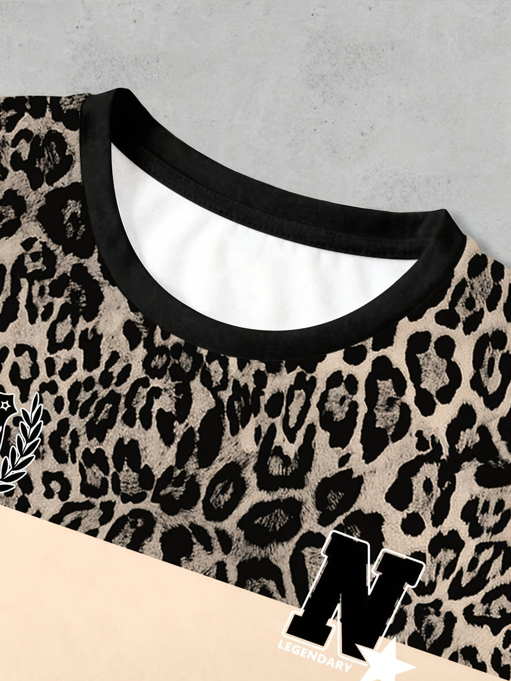 Plus Size - Plus Size - Women'S Round Neck Printed Jersey T-Shirt - Round Neck Casual Top - Lightweight Jersey T-Shirt Suitable for All Seasons - Coffee Color