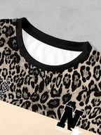 Plus Size - Plus Size - Women'S Round Neck Printed Jersey T-Shirt - Round Neck Casual Top - Lightweight Jersey T-Shirt Suitable for All Seasons - Coffee Color