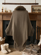 Luxurious Color-Block Faux Shawl And Soft, Comfortable Cardigan - an Elegant, Stylish Choice for Everyday Wear And Formal Gatherings - Apricot