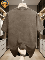 Warner Genuine Superman Hand-Painted Lines S Mark Washed to Make Old Short-Sleeve Men'S Wear, Retro Round Neck T-Shirt, Soft And Breathable, Machine Washable, Men'S Daily Casual Shirt - Brown 2