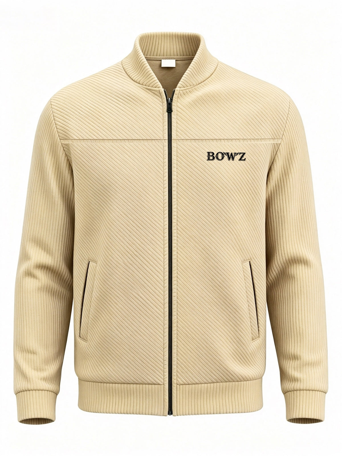 Men's New Spring/Autumn Baseball Collar Jacket, Fashionable Business Casual Outerwear, Versatile Long-Sleeve Jacket, Suitable for Office Workers and White-Collar Men for Casual Outings and Daily Commutes, Comfortable and Stylish Solid Color Jacket - Khaki
