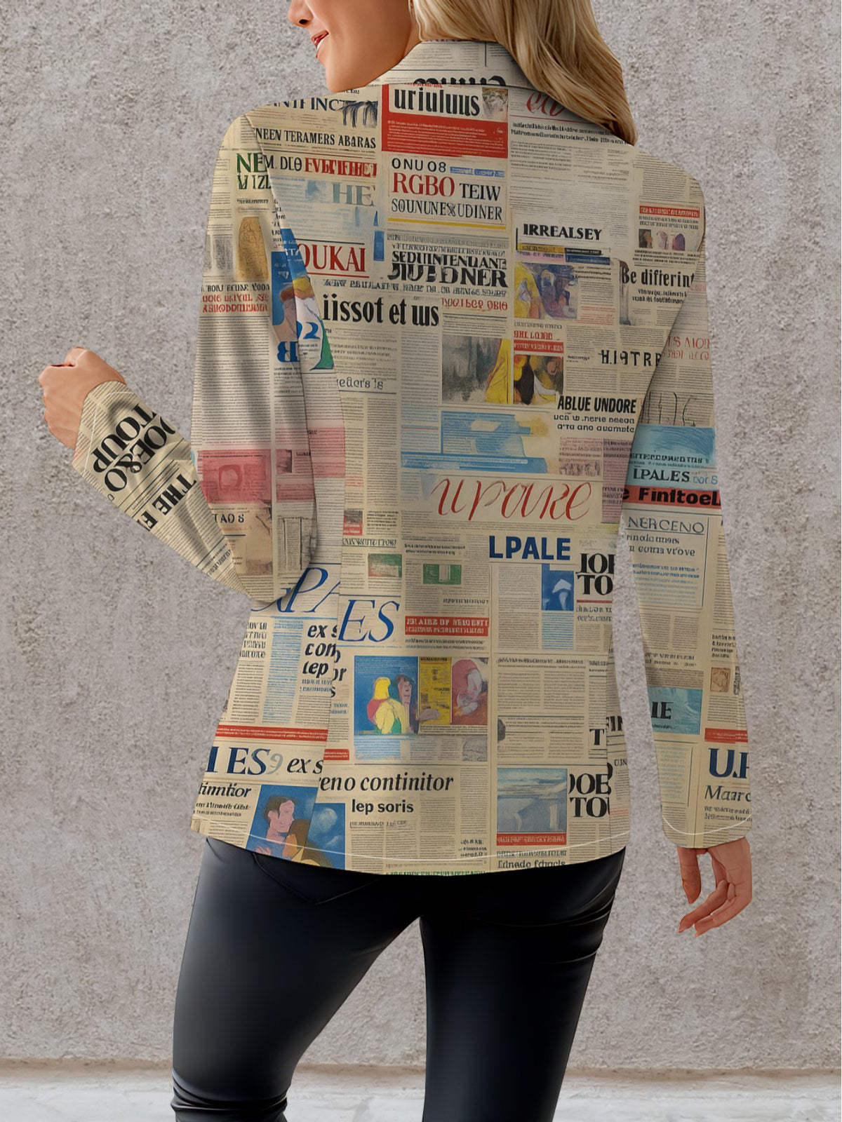 Autumn Women's Fashion Wear Outdoor Travel  Clothing  Pattern Tops Printed Pattern Elegant Women's Autumn Coat Exquisite Suit Jacket, - Mixed colors