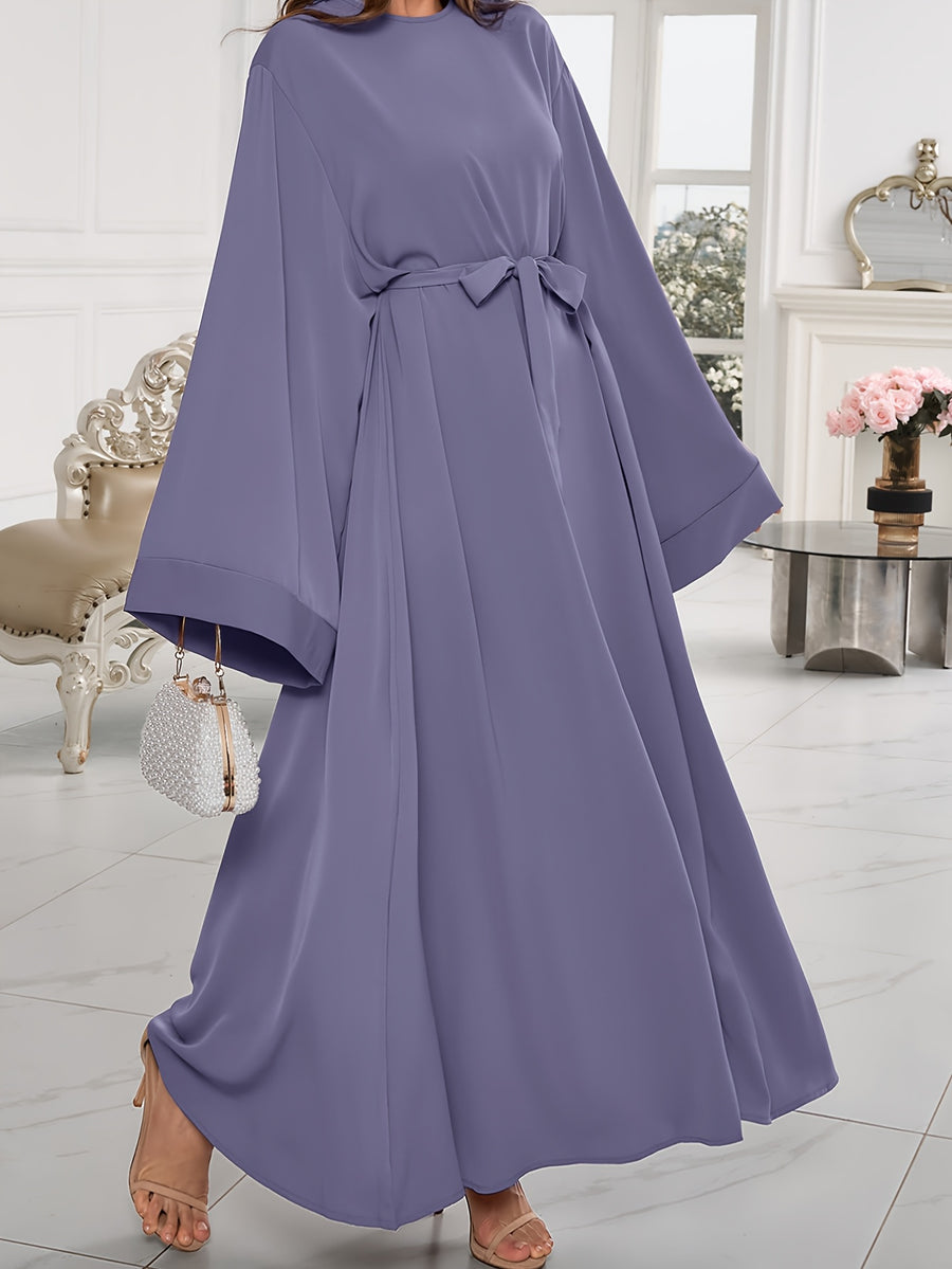 A New Style of Muslim Dress, a Batwing Abaya That Is Classic And Versatile, Suitable for Women'S Daily Wear And Prayer. It Is Loose And Comfortable, Featuring Convenient Ties for Easy Wear During Outings. This Abaya Is Perfect for Prayer And Comes W - Dark Gray