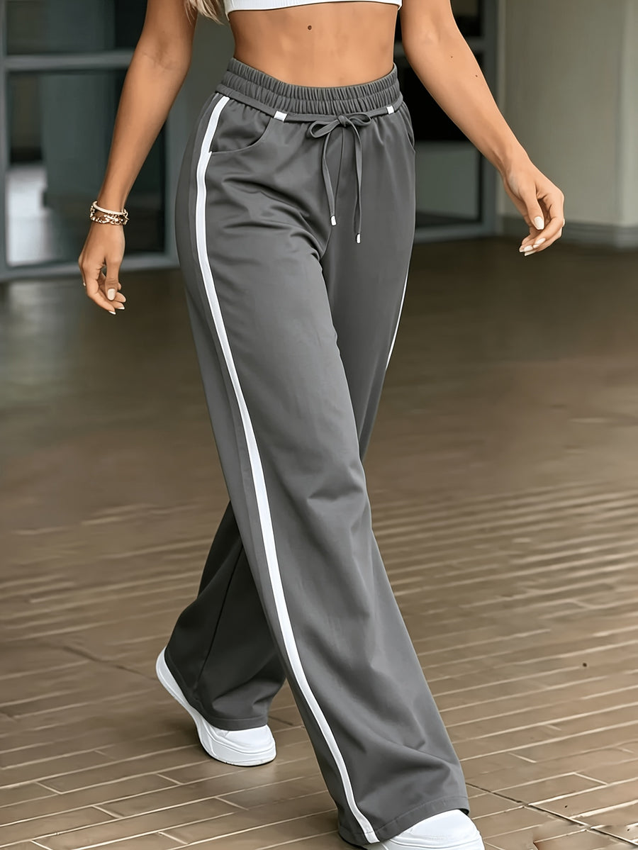 Women's Fashion - Long Trousers - Unique Waist Design for a Look, Daily Commute Style, Elegant, Fashionable, and Casual, Versatile for and All-Match Outfits, Suitable for Outdoor S, Japanese, Korean, European, and American Styles, Four Seasons - Dark Gray