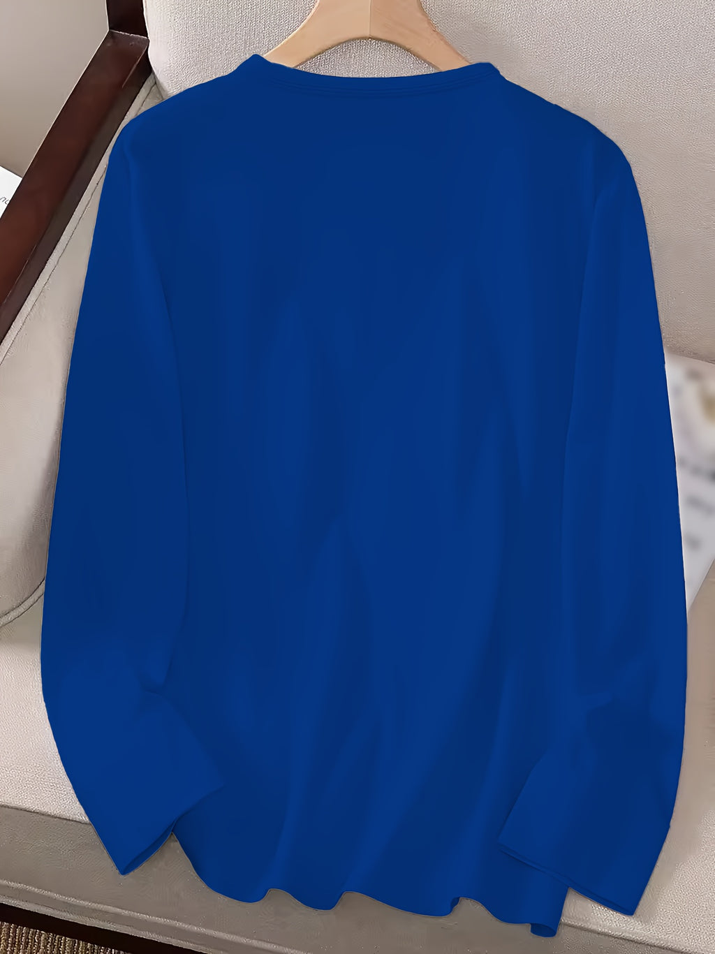 3pcs Long Sleeve Solid Color Women'S T-Shirts, Casual Holiday Outing Versatile Fall Winter Top Round Neck - 2 Black + 1 Blue