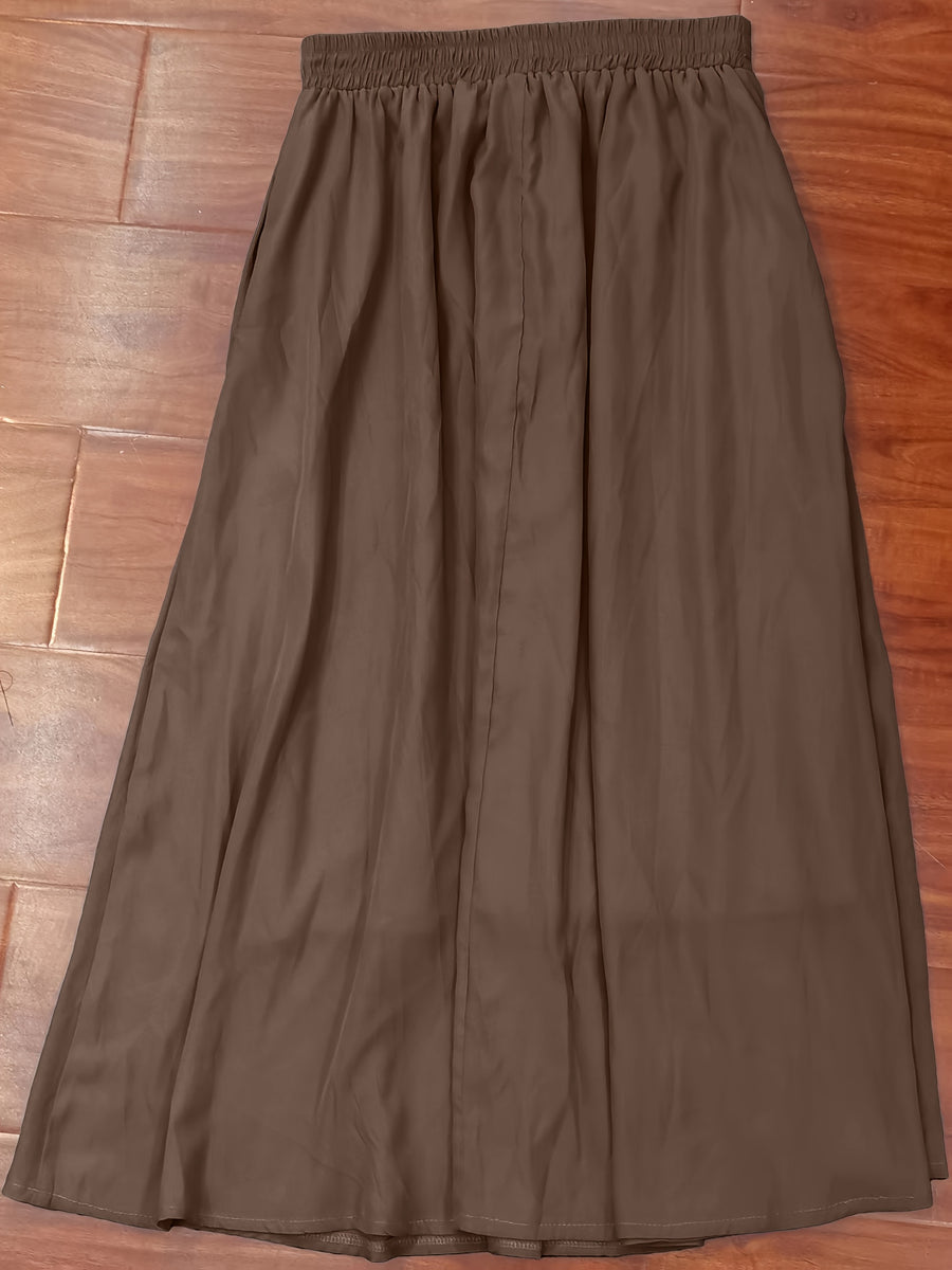 Fashion Casual Comfortable Tie-Waist Skirt - Brown